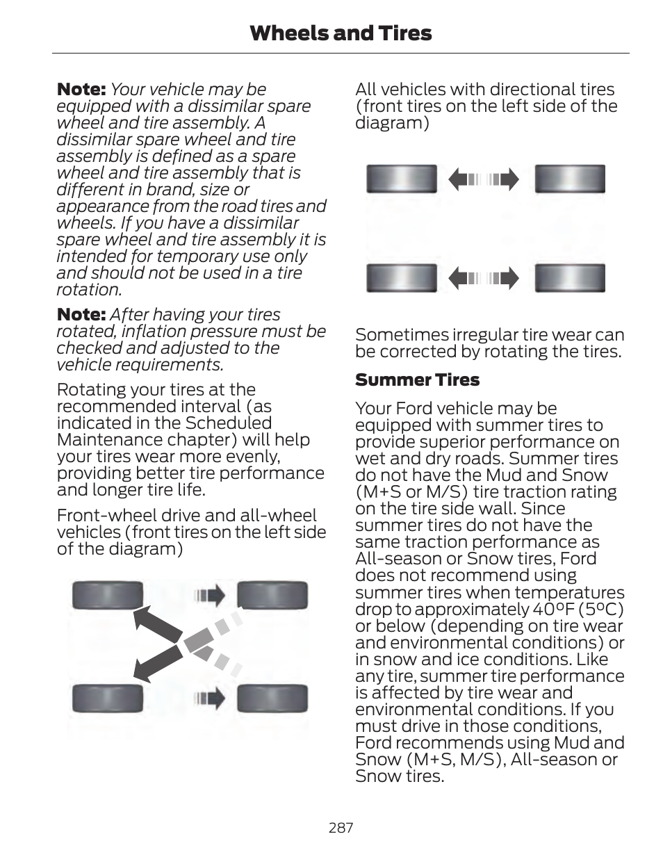 Wheels and tires | FORD 2014 Fusion Hybrid v.1 User Manual | Page 290 / 473