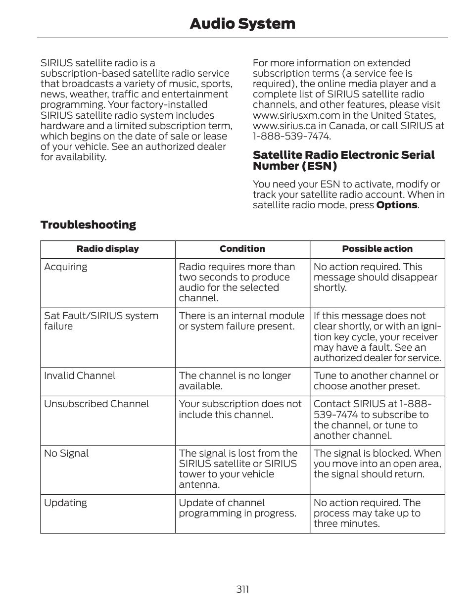 Audio system | FORD 2014 Fusion Hybrid v.1 User Manual | Page 314 / 473