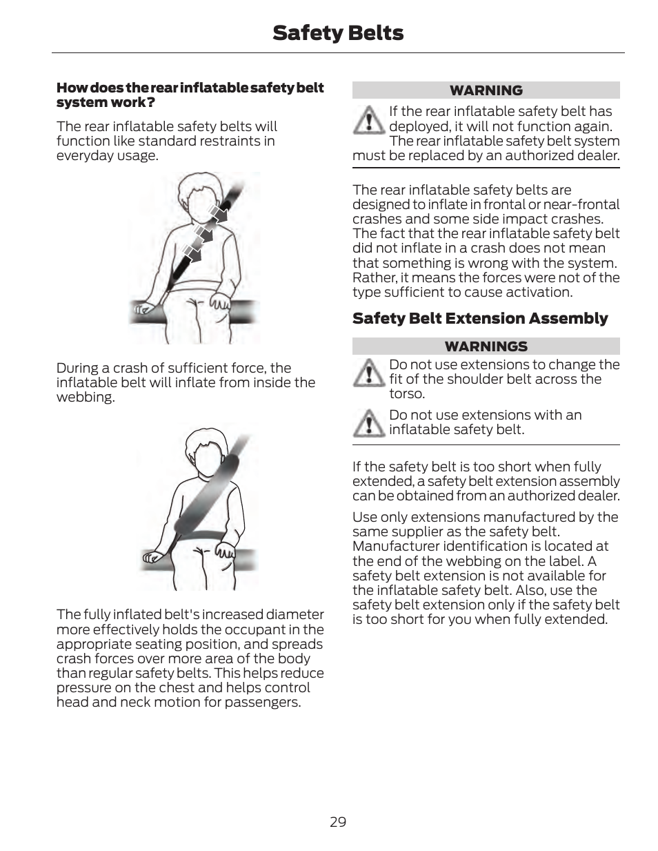 Safety belts | FORD 2014 Fusion Hybrid v.1 User Manual | Page 32 / 473