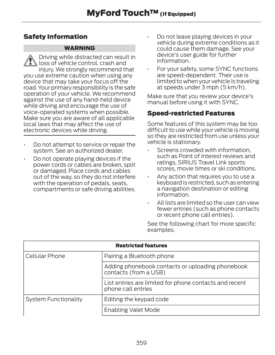 Myford touch | FORD 2014 Fusion Hybrid v.1 User Manual | Page 362 / 473