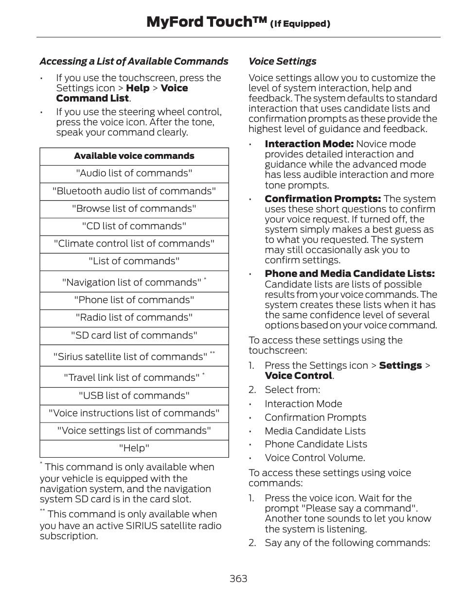 Myford touch | FORD 2014 Fusion Hybrid v.1 User Manual | Page 366 / 473