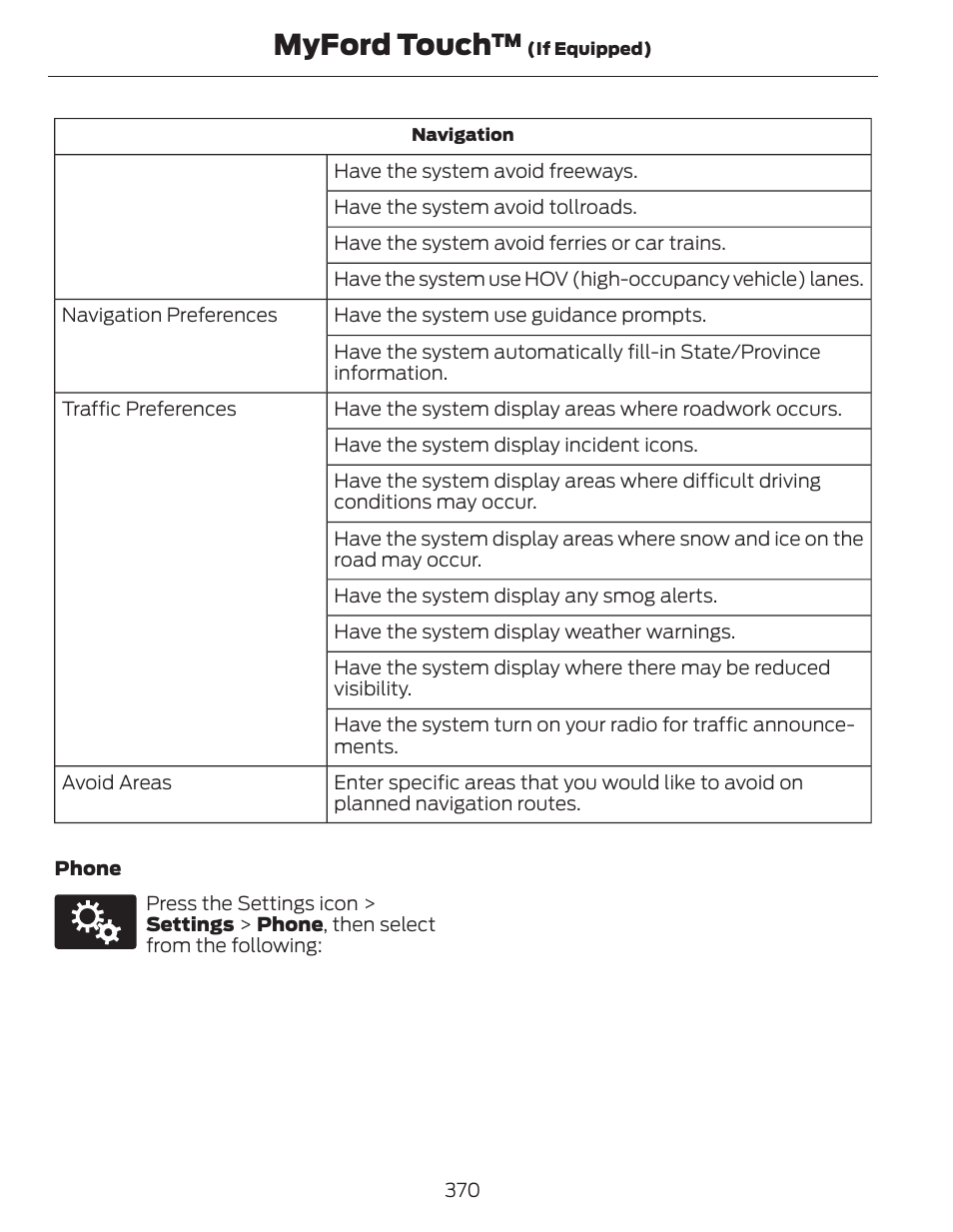 Myford touch | FORD 2014 Fusion Hybrid v.1 User Manual | Page 373 / 473