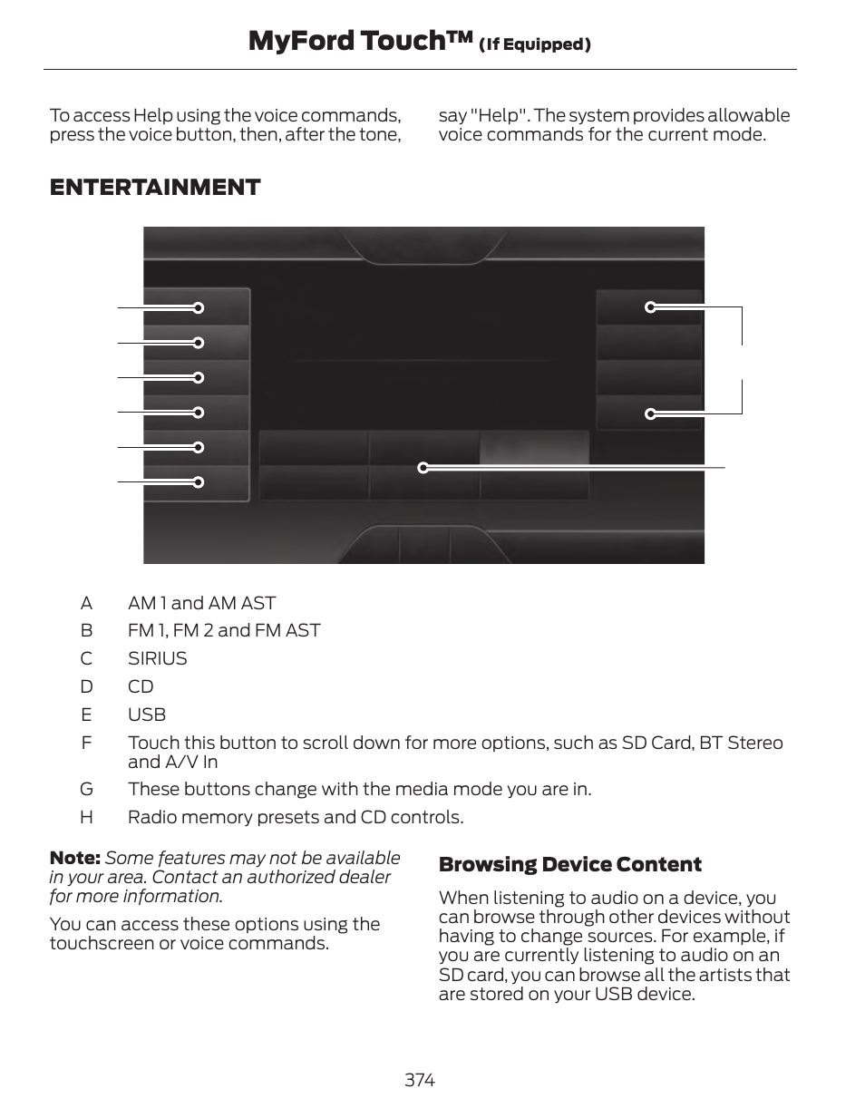 Myford touch | FORD 2014 Fusion Hybrid v.1 User Manual | Page 377 / 473