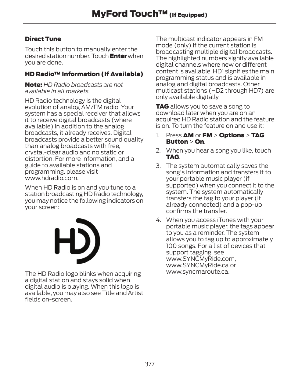 Myford touch | FORD 2014 Fusion Hybrid v.1 User Manual | Page 380 / 473