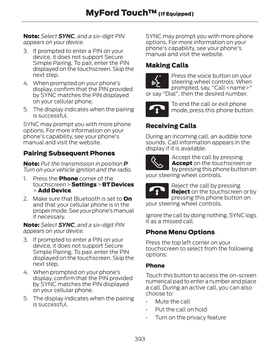 Myford touch | FORD 2014 Fusion Hybrid v.1 User Manual | Page 396 / 473