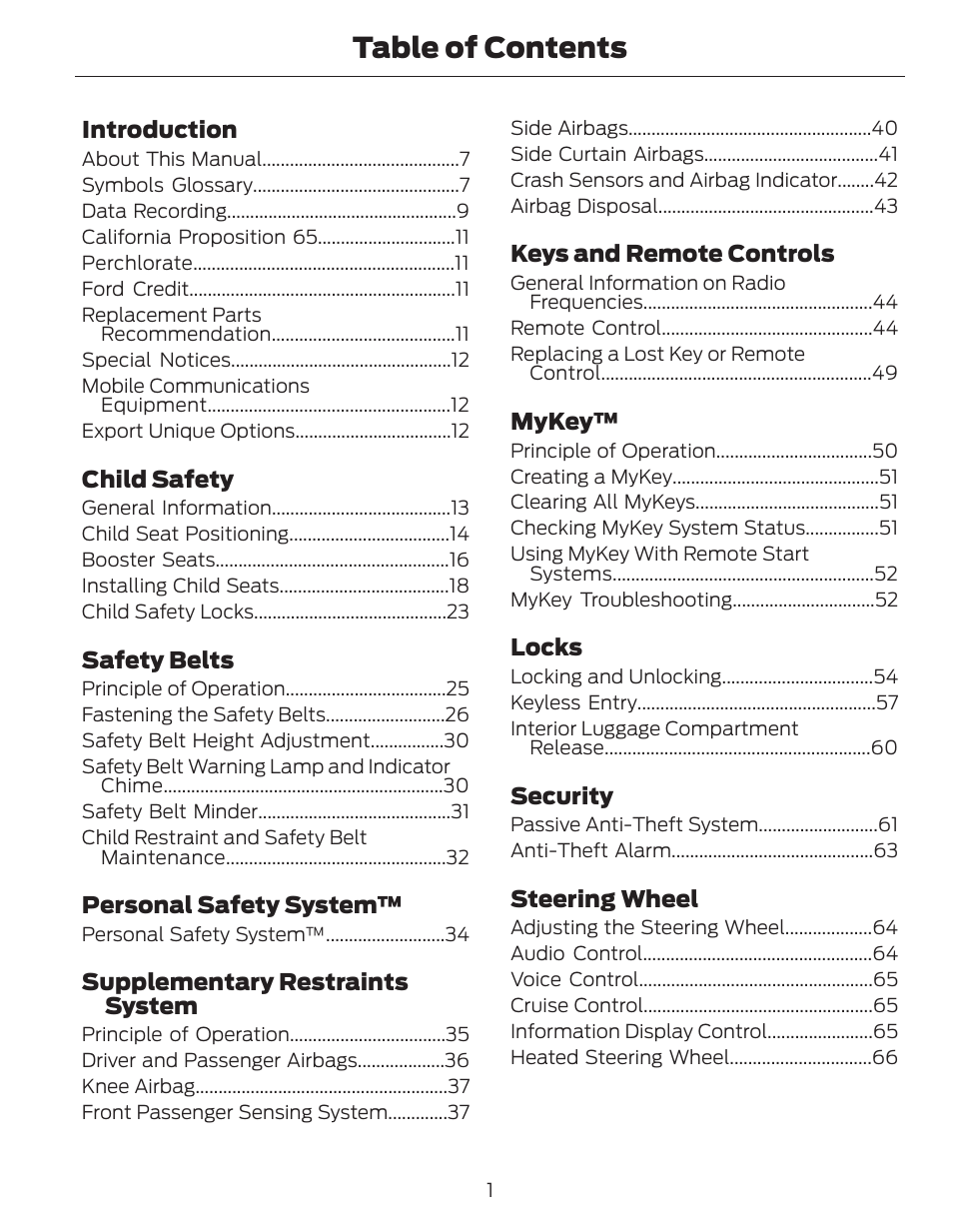 FORD 2014 Fusion Hybrid v.1 User Manual | Page 4 / 473