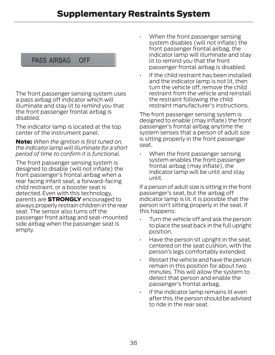 Supplementary restraints system | FORD 2014 Fusion Hybrid v.1 User Manual | Page 41 / 473