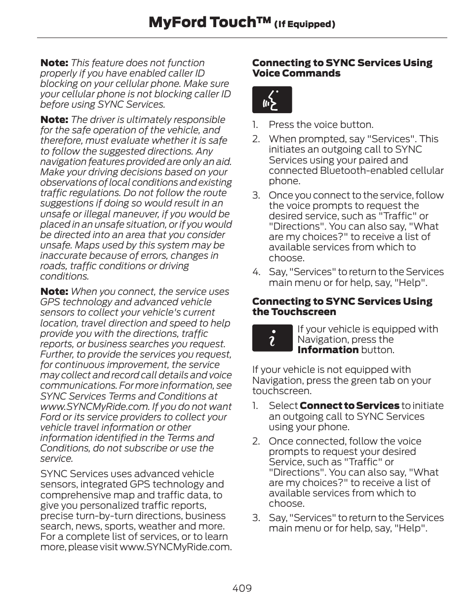 Myford touch | FORD 2014 Fusion Hybrid v.1 User Manual | Page 412 / 473