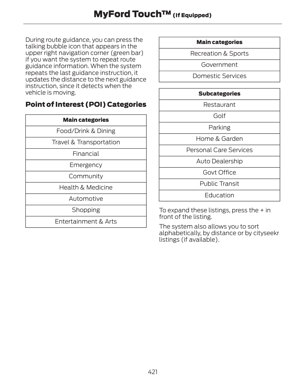 Myford touch | FORD 2014 Fusion Hybrid v.1 User Manual | Page 424 / 473