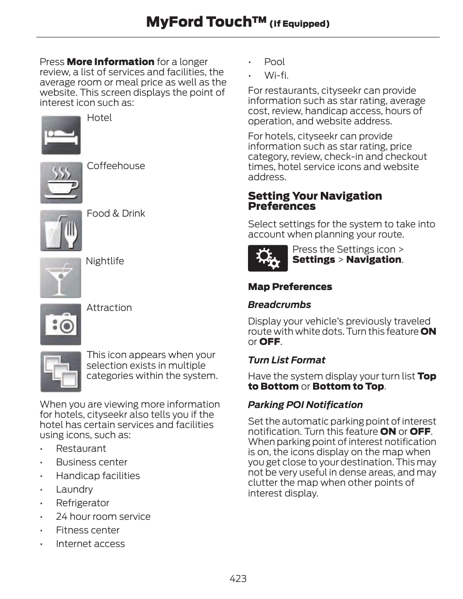 Myford touch | FORD 2014 Fusion Hybrid v.1 User Manual | Page 426 / 473