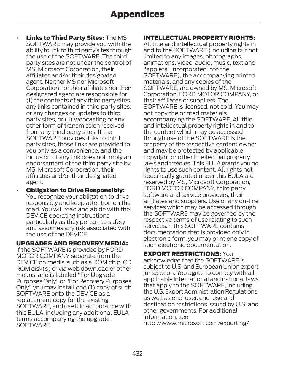 Appendices | FORD 2014 Fusion Hybrid v.1 User Manual | Page 435 / 473
