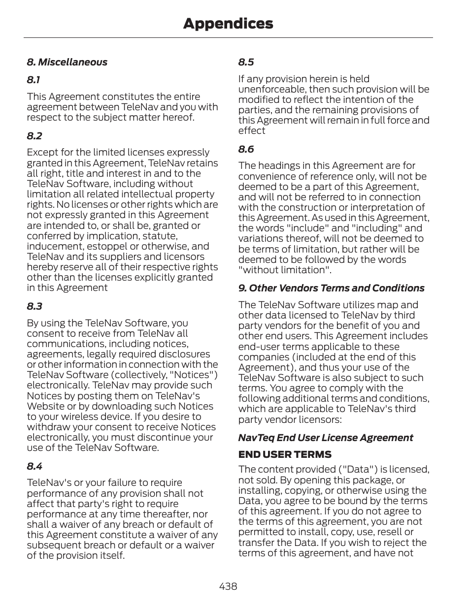 Appendices | FORD 2014 Fusion Hybrid v.1 User Manual | Page 441 / 473