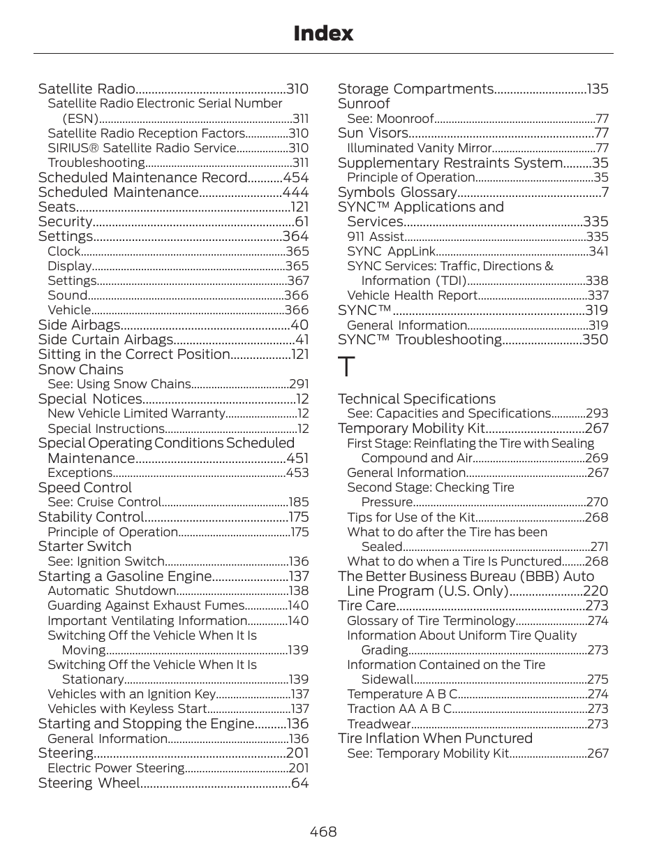 Index | FORD 2014 Fusion Hybrid v.1 User Manual | Page 471 / 473