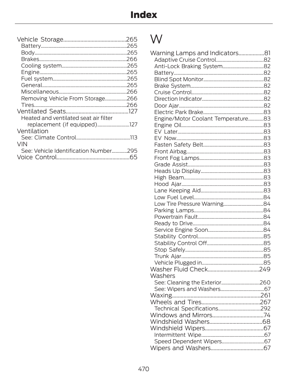 Index | FORD 2014 Fusion Hybrid v.1 User Manual | Page 473 / 473