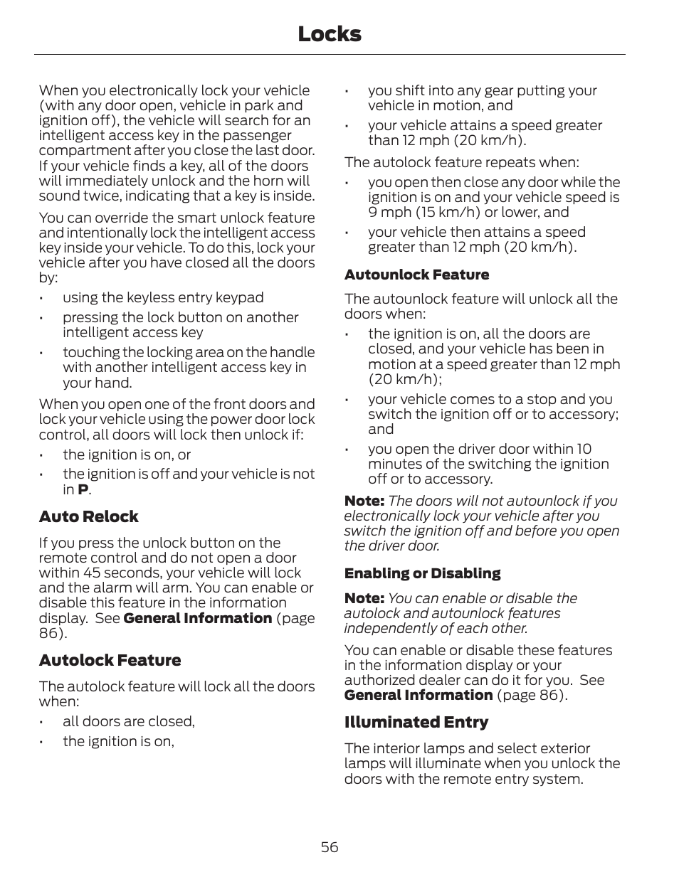 Locks | FORD 2014 Fusion Hybrid v.1 User Manual | Page 59 / 473