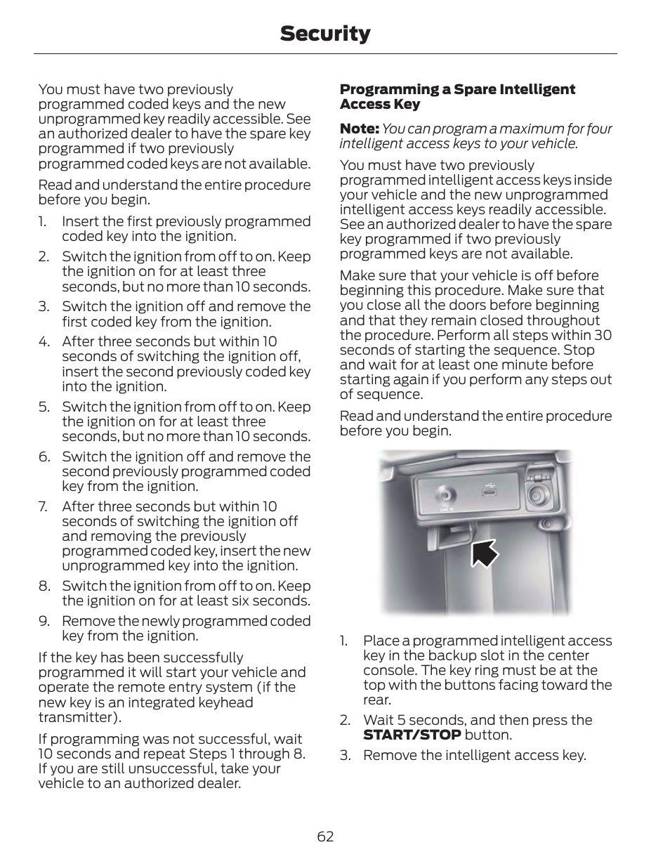 Security | FORD 2014 Fusion Hybrid v.1 User Manual | Page 65 / 473