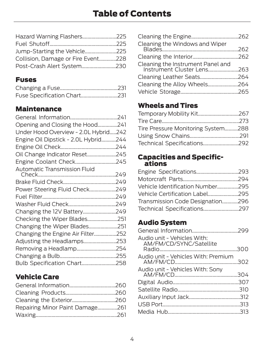 FORD 2014 Fusion Hybrid v.1 User Manual | Page 7 / 473