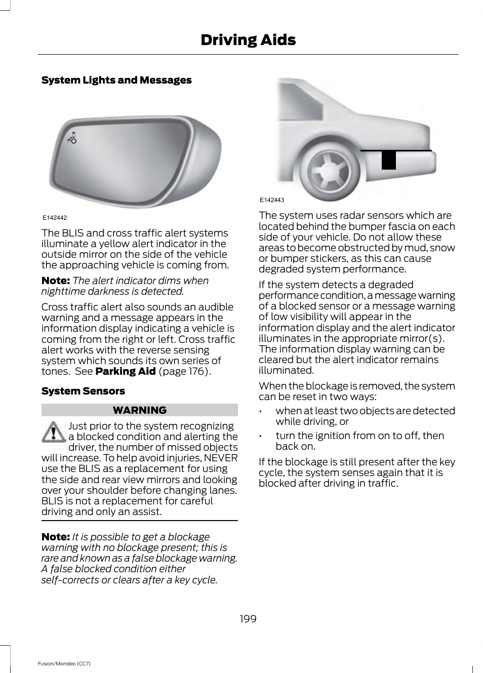 Driving aids | FORD 2014 Fusion Hybrid v.2 User Manual | Page 202 / 478