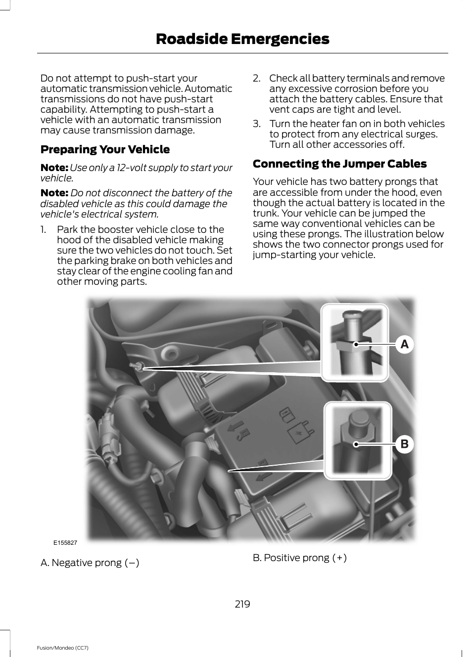 Roadside emergencies | FORD 2014 Fusion Hybrid v.2 User Manual | Page 222 / 478