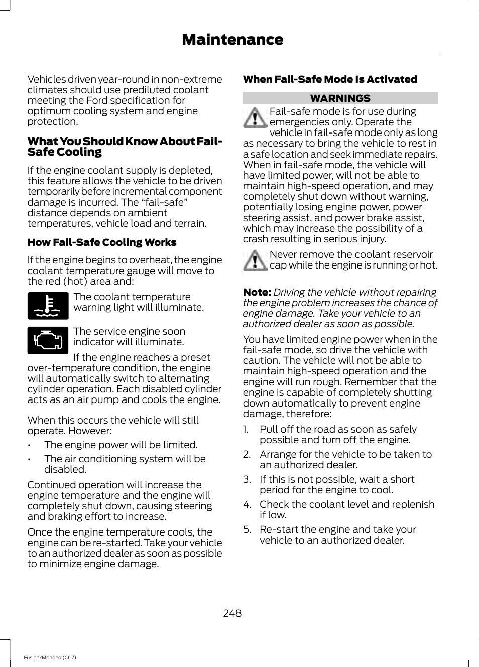 Maintenance | FORD 2014 Fusion Hybrid v.2 User Manual | Page 251 / 478