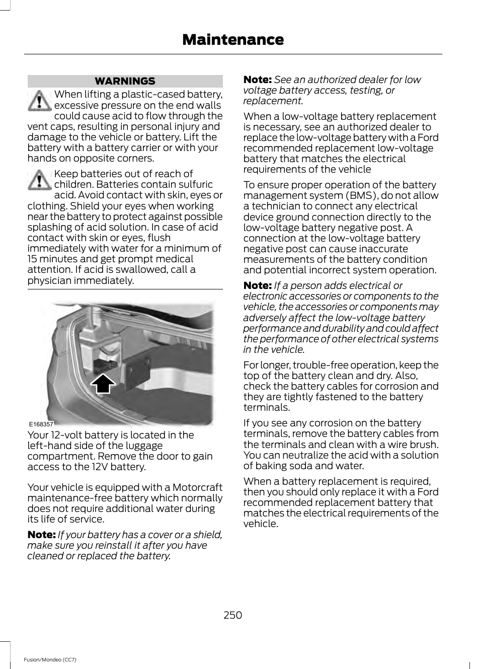 Maintenance | FORD 2014 Fusion Hybrid v.2 User Manual | Page 253 / 478