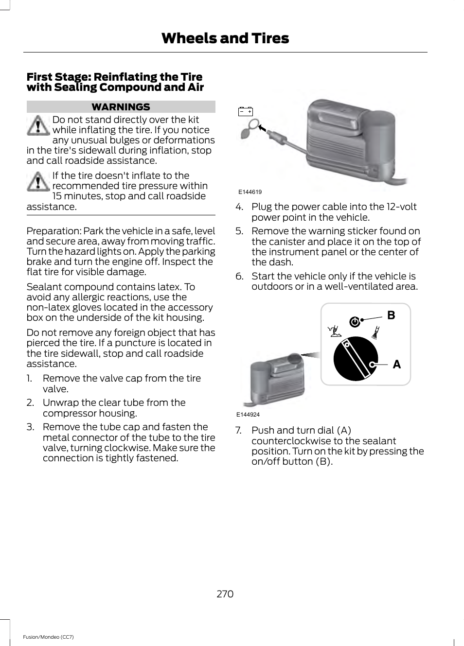 Wheels and tires | FORD 2014 Fusion Hybrid v.2 User Manual | Page 273 / 478