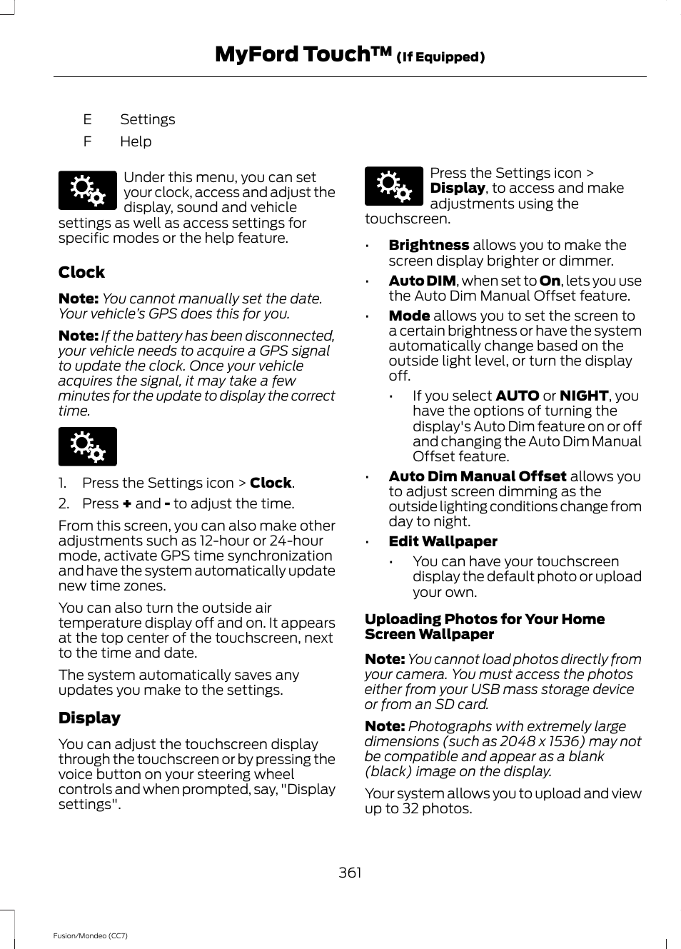 Myford touch | FORD 2014 Fusion Hybrid v.2 User Manual | Page 364 / 478