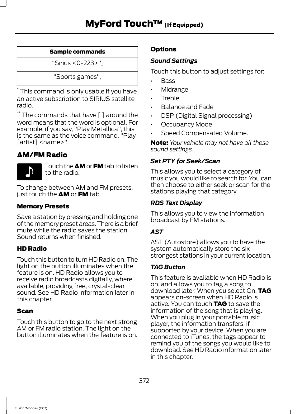 Myford touch | FORD 2014 Fusion Hybrid v.2 User Manual | Page 375 / 478