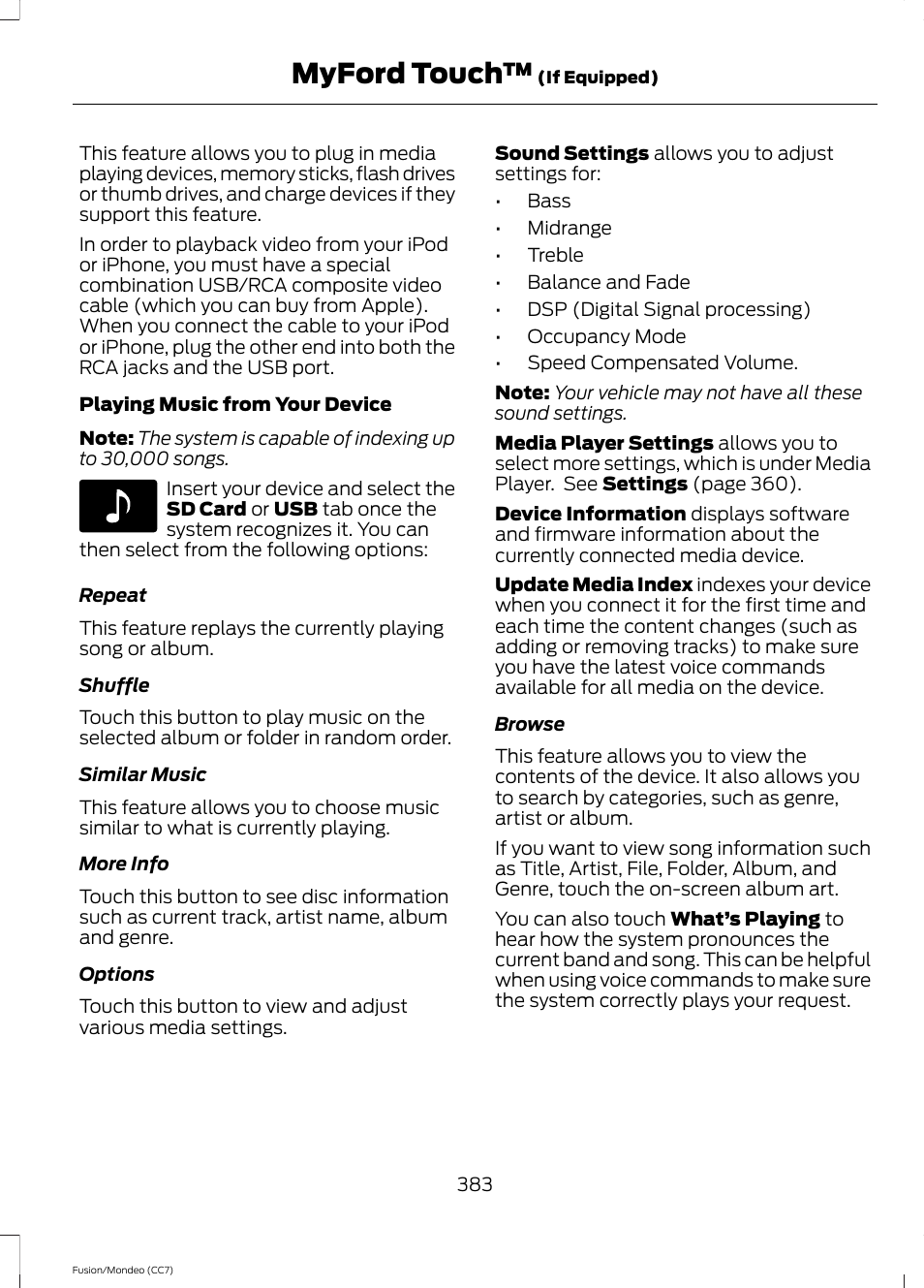Myford touch | FORD 2014 Fusion Hybrid v.2 User Manual | Page 386 / 478