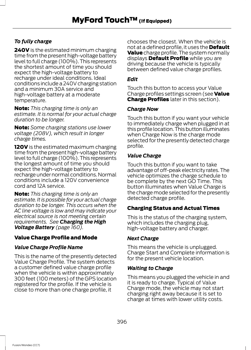 Myford touch | FORD 2014 Fusion Hybrid v.2 User Manual | Page 399 / 478