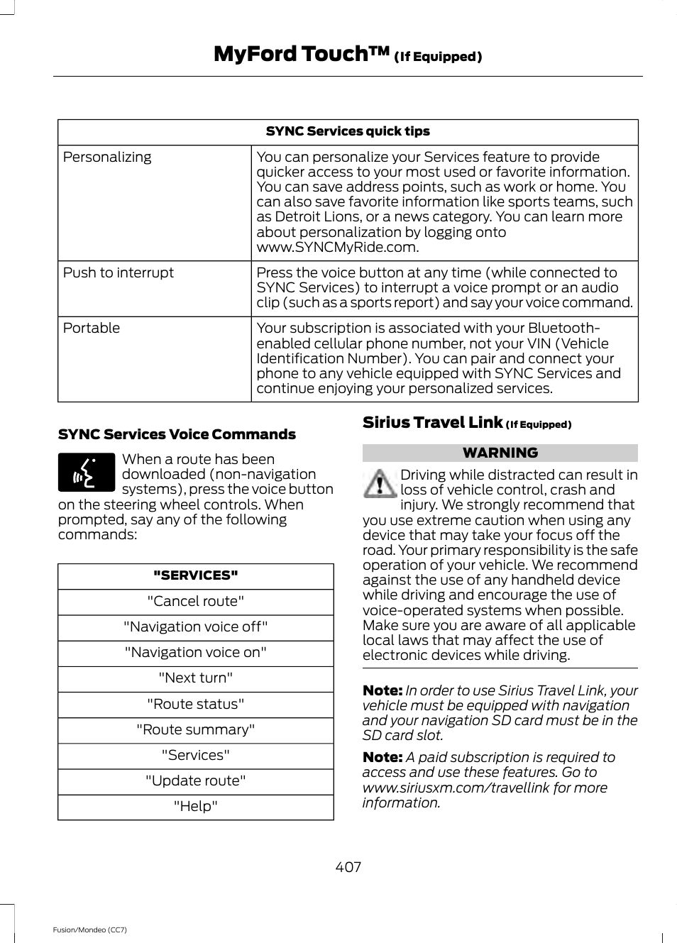 Myford touch | FORD 2014 Fusion Hybrid v.2 User Manual | Page 410 / 478