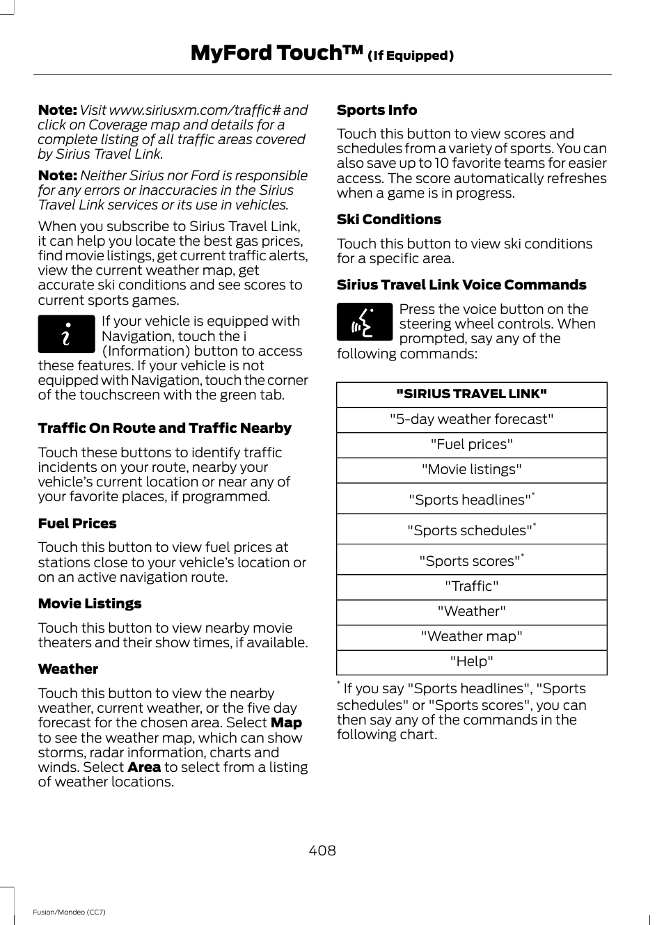 Myford touch | FORD 2014 Fusion Hybrid v.2 User Manual | Page 411 / 478