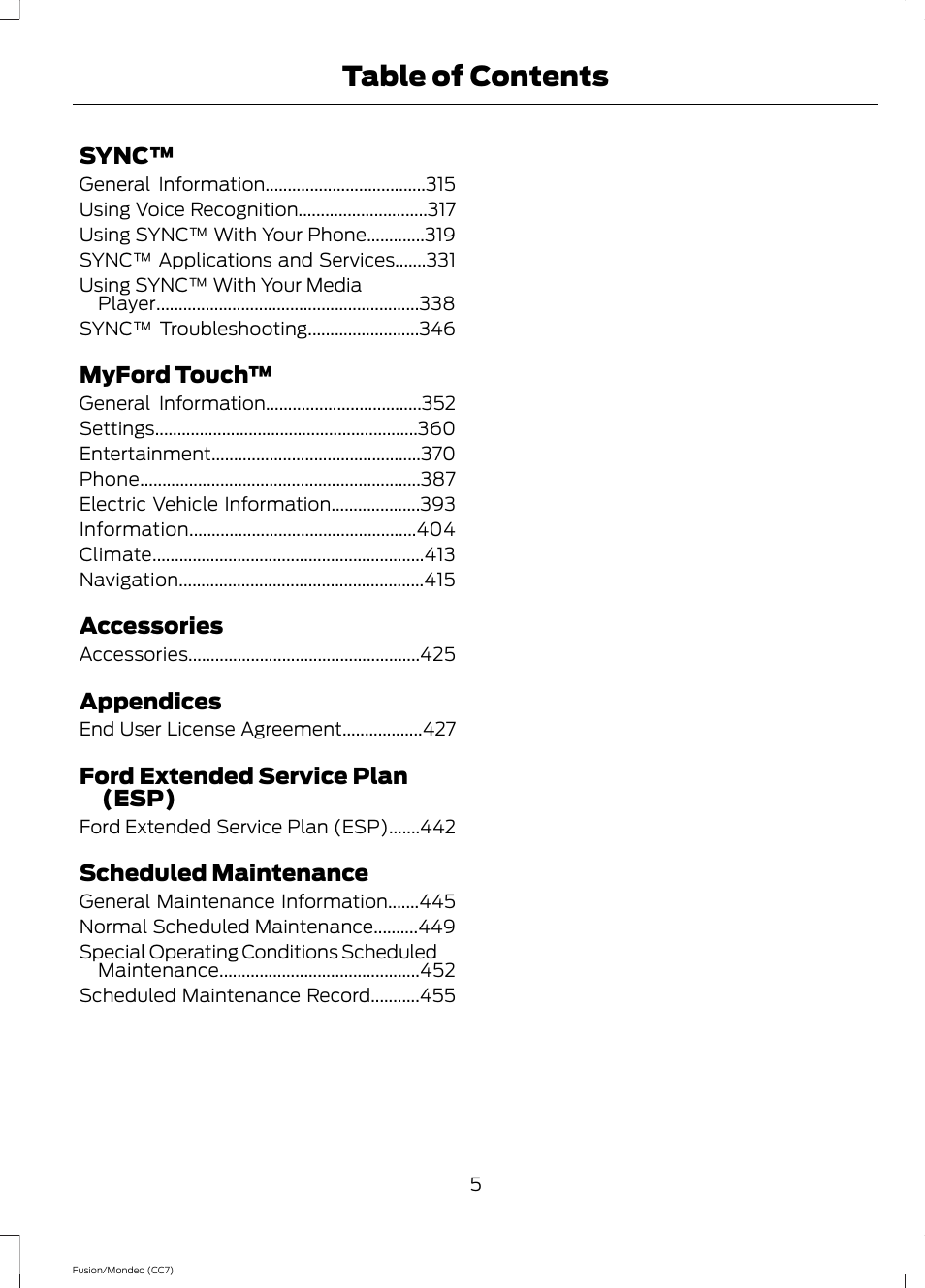 FORD 2014 Fusion Hybrid v.2 User Manual | Page 8 / 478