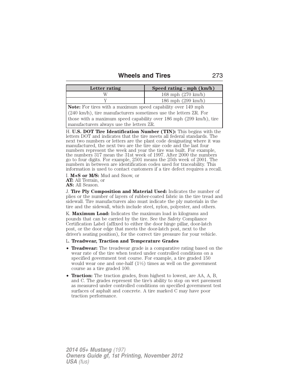 Wheels and tires 273 | FORD 2014 Mustang v.1 User Manual | Page 274 / 461