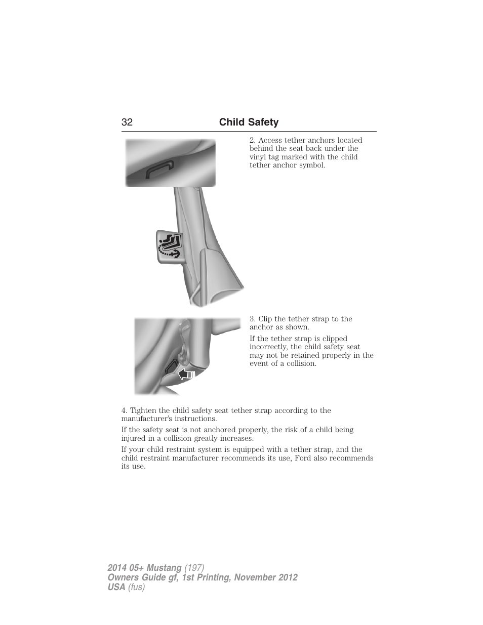 32 child safety | FORD 2014 Mustang v.1 User Manual | Page 33 / 461