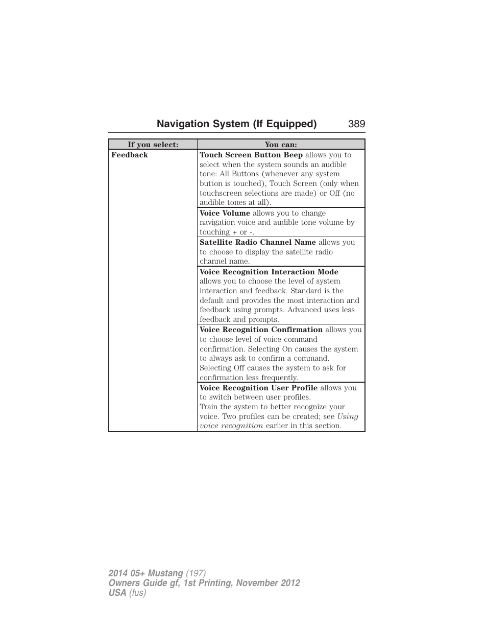 Navigation system (if equipped) 389 | FORD 2014 Mustang v.1 User Manual | Page 390 / 461