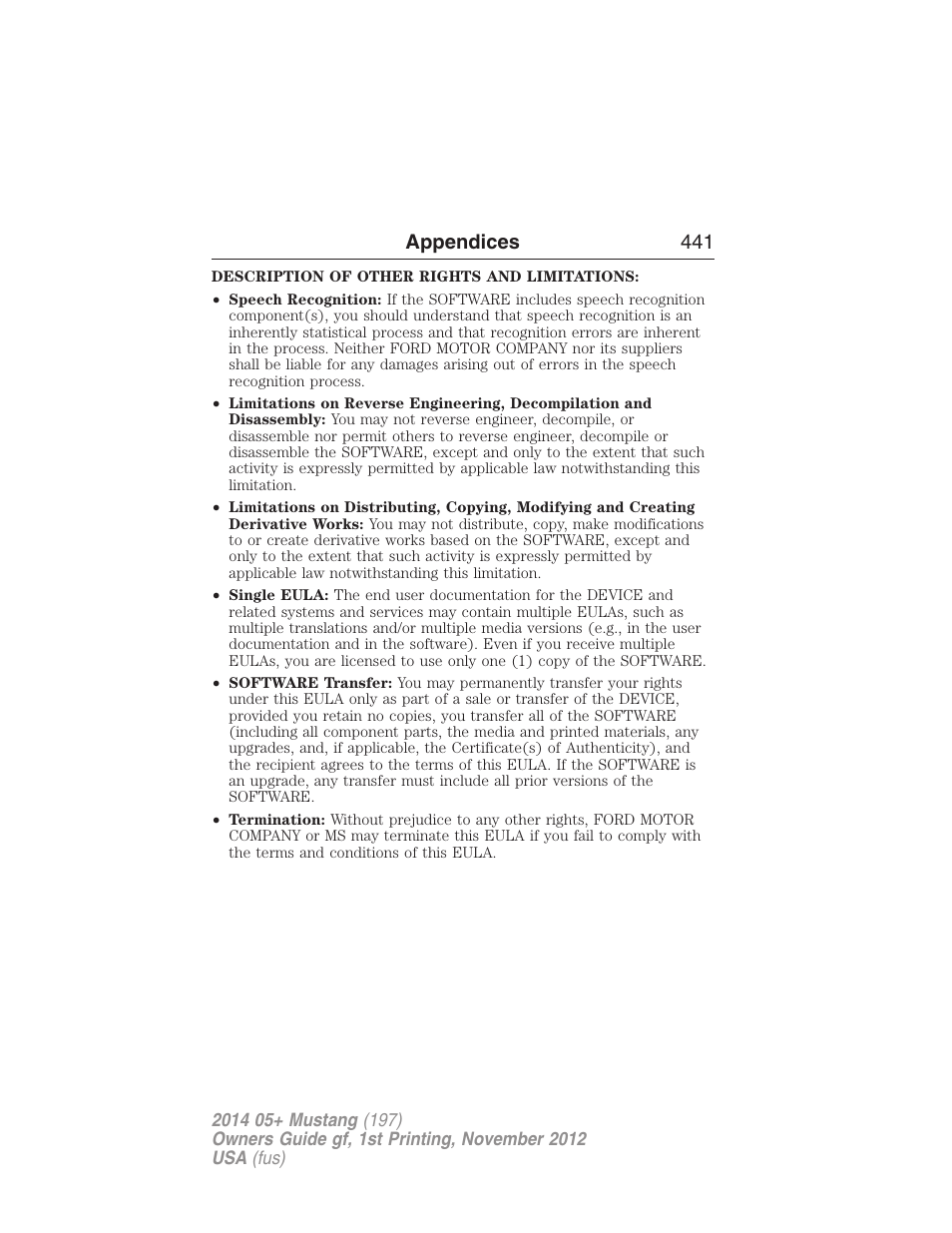 Appendices 441 | FORD 2014 Mustang v.1 User Manual | Page 442 / 461
