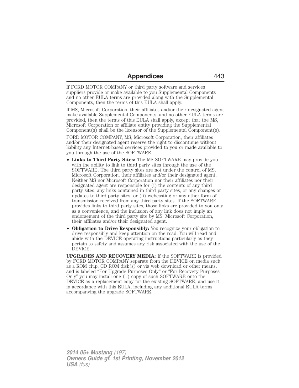 Appendices 443 | FORD 2014 Mustang v.1 User Manual | Page 444 / 461