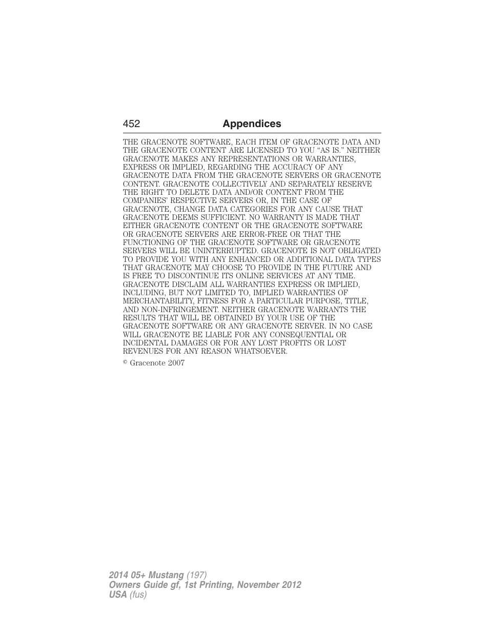 FORD 2014 Mustang v.1 User Manual | Page 453 / 461