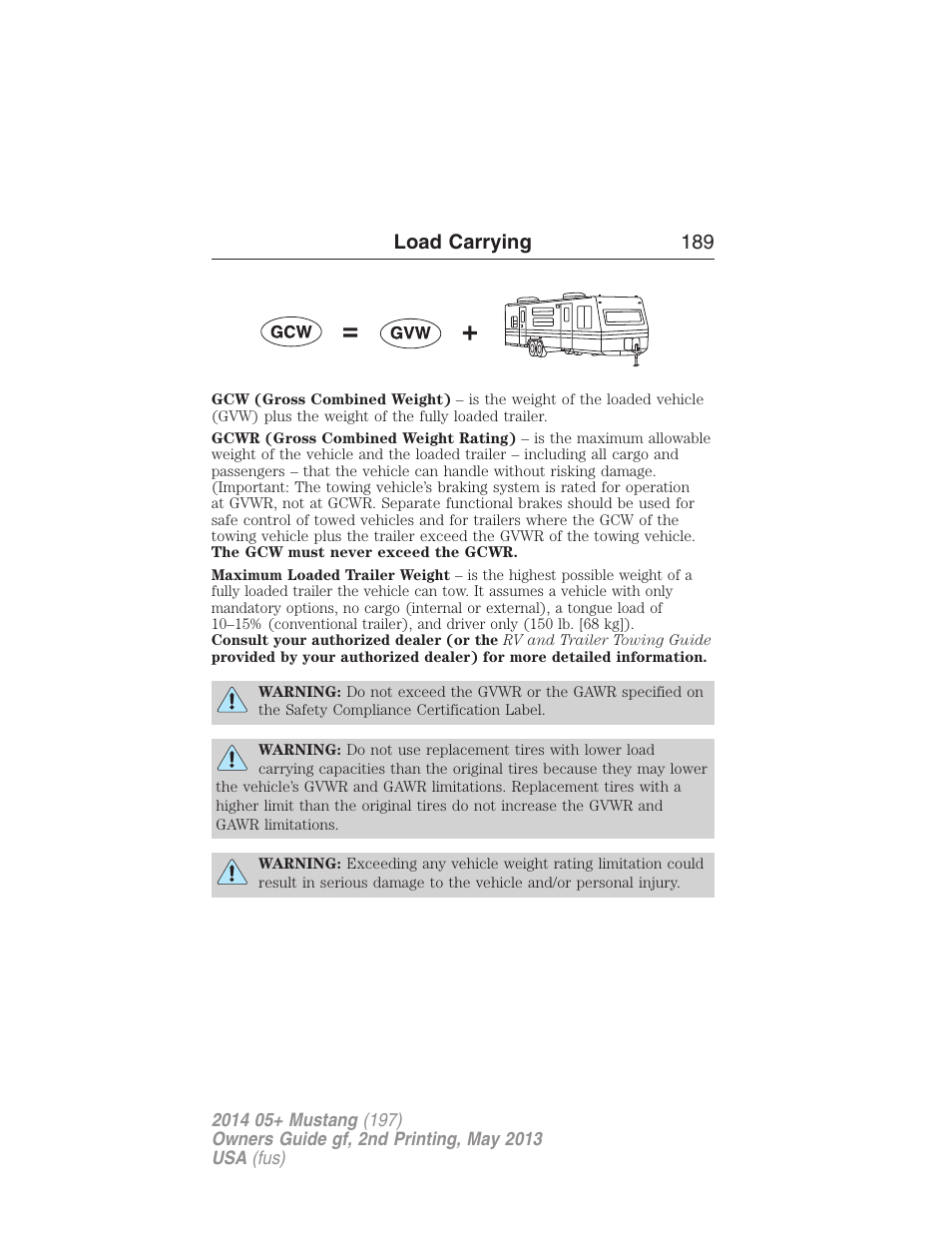 Load carrying 189 | FORD 2014 Mustang v.2 User Manual | Page 190 / 455
