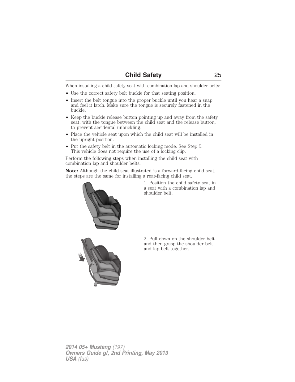 Child safety 25 | FORD 2014 Mustang v.2 User Manual | Page 26 / 455