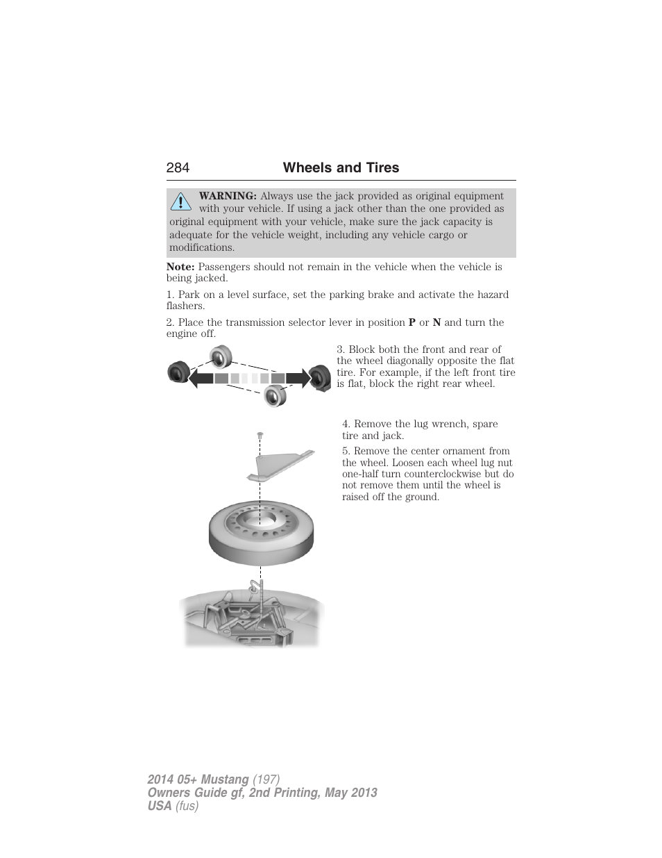 284 wheels and tires | FORD 2014 Mustang v.2 User Manual | Page 285 / 455