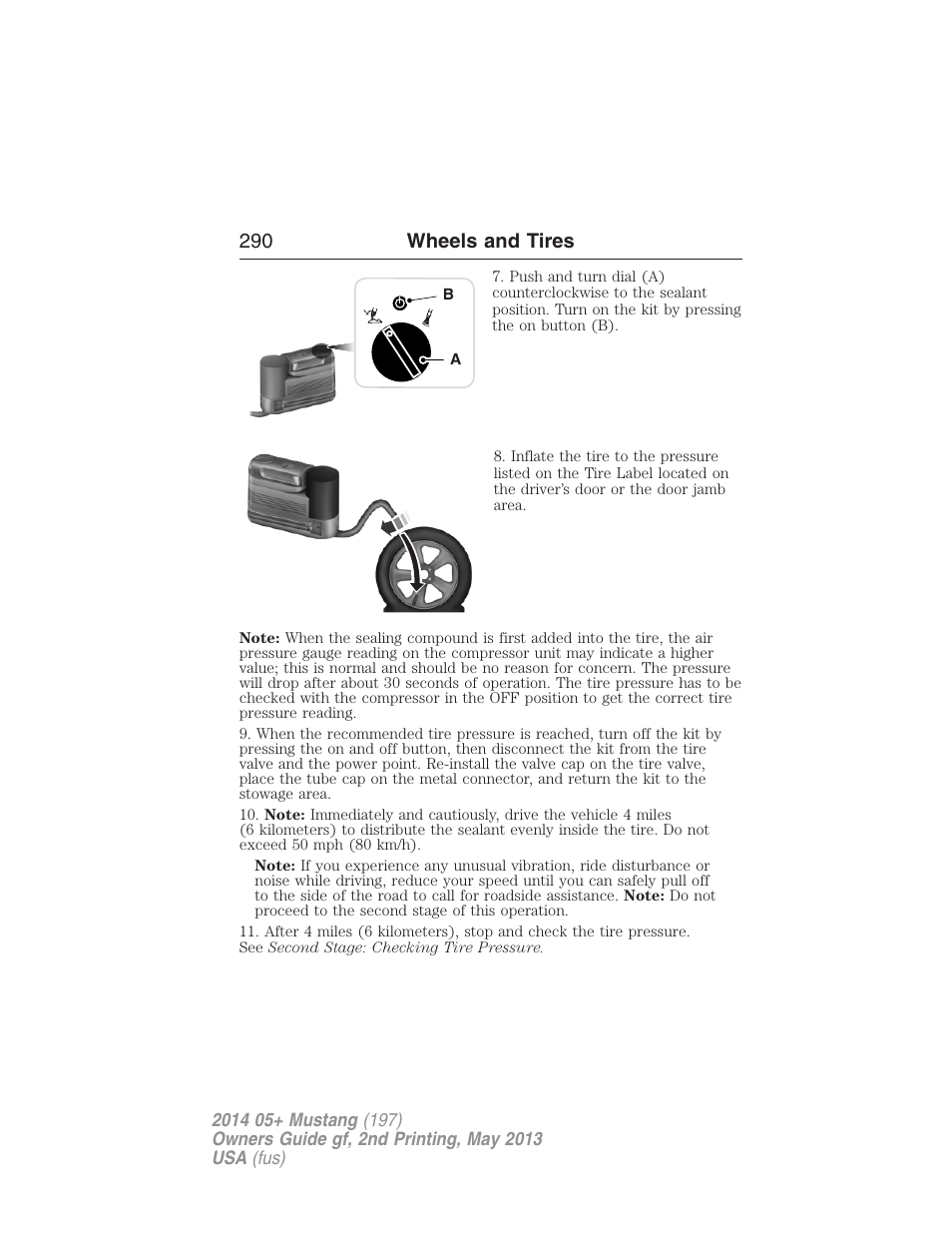 290 wheels and tires | FORD 2014 Mustang v.2 User Manual | Page 291 / 455