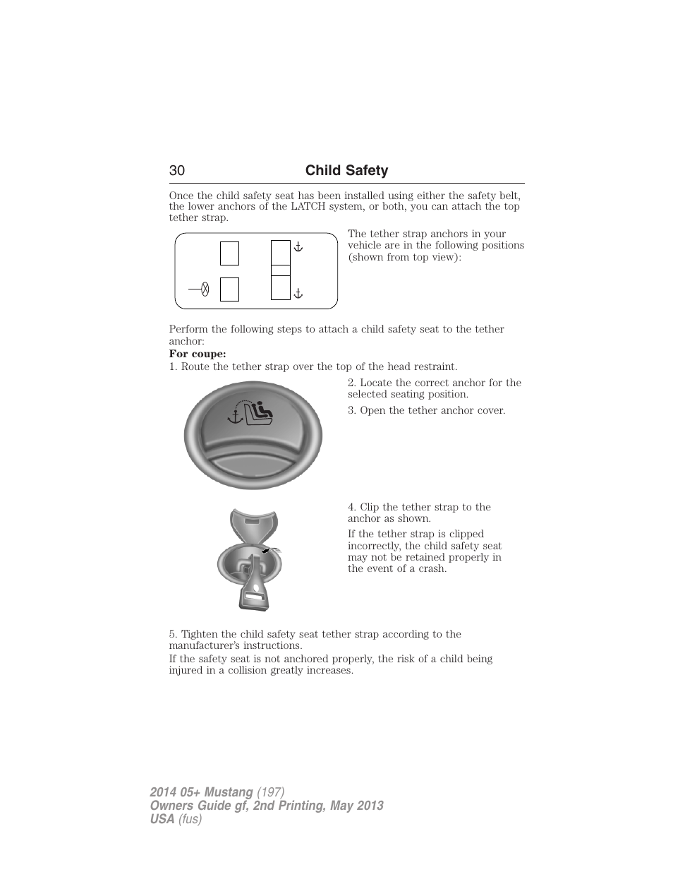 30 child safety | FORD 2014 Mustang v.2 User Manual | Page 31 / 455