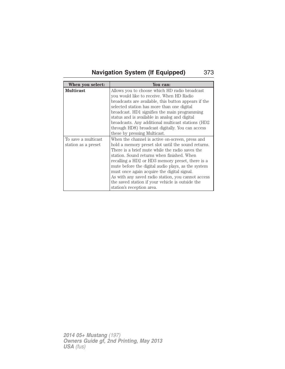 Navigation system (if equipped) 373 | FORD 2014 Mustang v.2 User Manual | Page 374 / 455