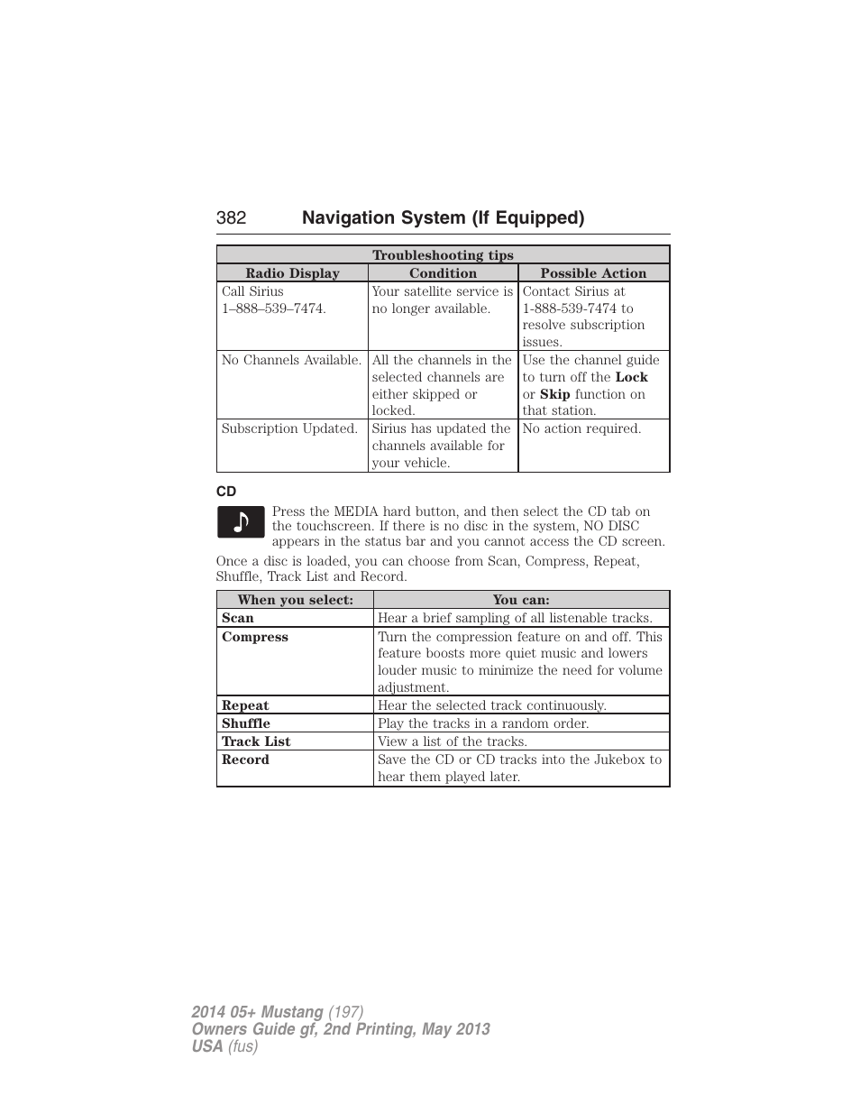 382 navigation system (if equipped) | FORD 2014 Mustang v.2 User Manual | Page 383 / 455