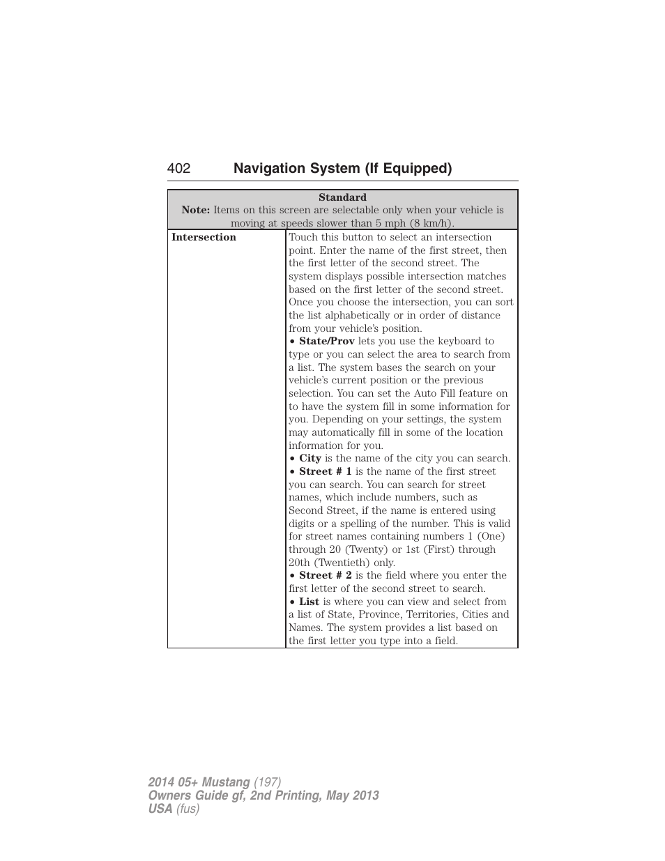 402 navigation system (if equipped) | FORD 2014 Mustang v.2 User Manual | Page 403 / 455