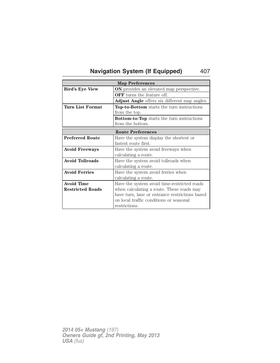 Navigation system (if equipped) 407 | FORD 2014 Mustang v.2 User Manual | Page 408 / 455