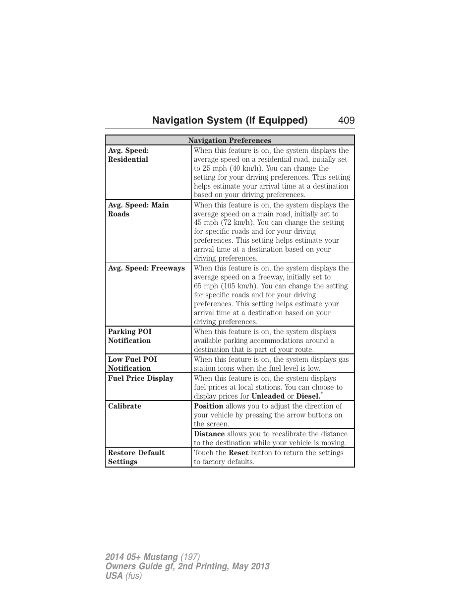 Navigation system (if equipped) 409 | FORD 2014 Mustang v.2 User Manual | Page 410 / 455