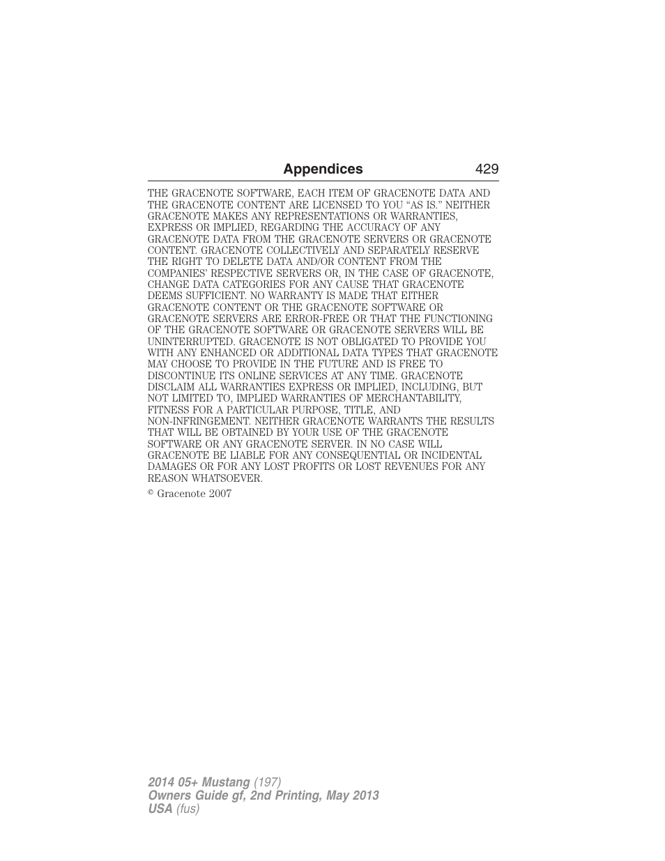 FORD 2014 Mustang v.2 User Manual | Page 430 / 455